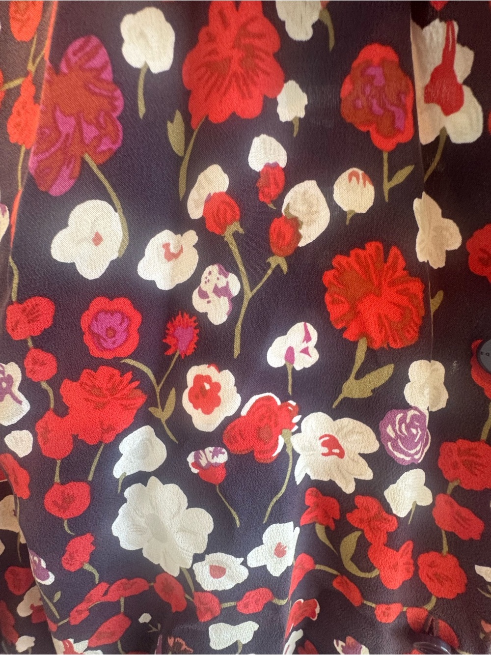 Equipment Femme Floral Button-Down Shirt - Red, White & Purple on Black - Picture 7 of 7